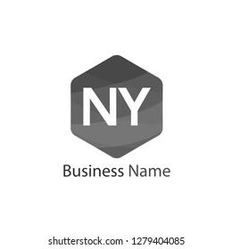 Initial Letter NY Logo Template Design