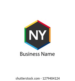 Initial Letter NY Logo Template Design