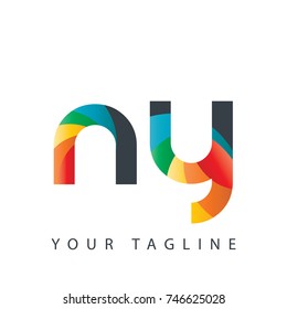 Initial Letter NY Rounded Design Logo