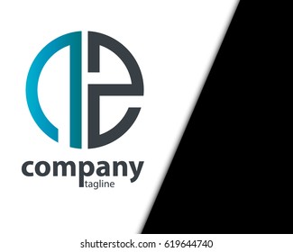 Initial Letter NZ With Linked Circle Logo