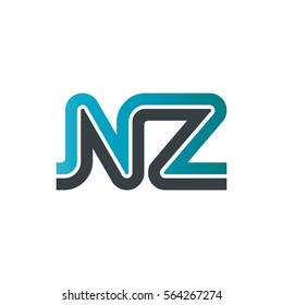 Initial Letter NZ Linked Design Logo
