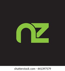 initial letter nz linked round lowercase logo green