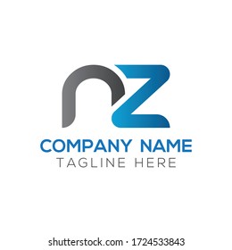 Initial Letter NZ Logo Design Vector Template. Creative Abstract NZ Letter Logo Design