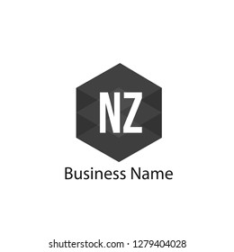 Initial Letter NZ Logo Template Design
