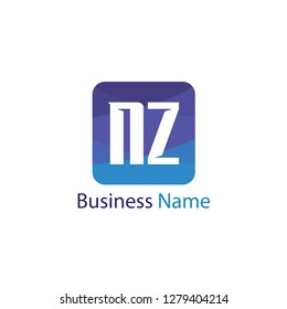 Initial letter NZ logo template Design
