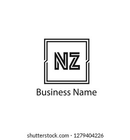Initial letter NZ logo template Design