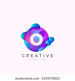 Initial letter O 3D logo template colorful circle sphere design for business and company identity