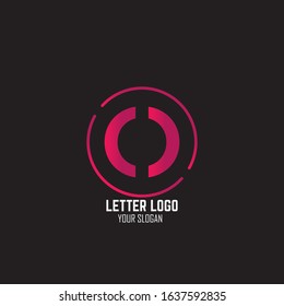 Initial Letter O Abstract With Line and Gradient