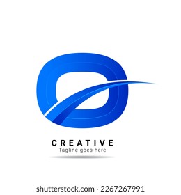 Initial letter O alphabet logo blue color design. vector logotype for business and company identity