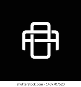 Initial letter A and O, AO, OA, overlapping interlock monogram logo, white color on black background