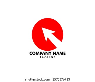 Initial Letter O Arrow Logo Template Design