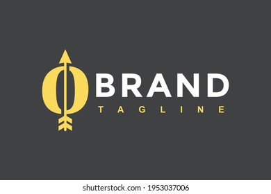 initial letter O arrow logo	