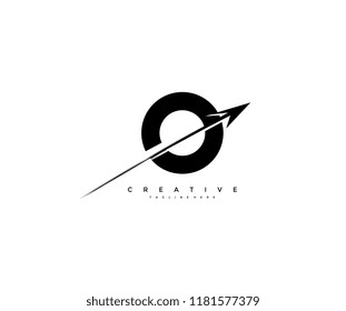 Initial Letter O Artistic Creative Arrow Shape Logotype