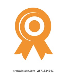 Initial Letter O Award Ribbon Symbol Vector Template