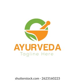 Letra Inicial O Ayurveda Eco Logo Design, Modelo Vetor Conceito Farmácia