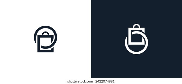 initial Letter O Bag Logo Concept symbol sign icon Element Design. Shopping, Shop Logotype. Vector illustration template