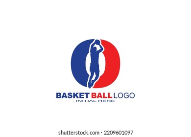 initial Letter O basketball logo