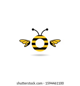 initial letter O bee logo vector illustration design