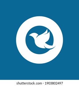 Initial Letter O With Bird Shape Inside Vector Logo Design