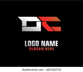 Initial letter O C logo template vector