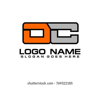 Initial letter O & C logo template vector