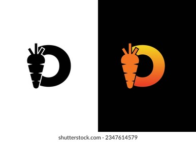Initial Letter O Carrot Icon Design Vector Template. Letter O carrot logo icon design concept template.