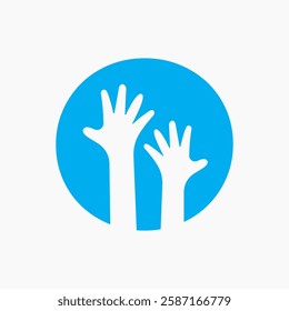 Initial Letter O Charity Logo Design Concept With Two Hand Symbol