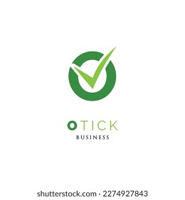 Vorlage für das Design des Logos mit dem Anfangsbuchstaben O-Prüfzeichen oder -Tick-Symbol