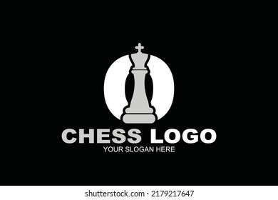 initial Letter O chess king logo