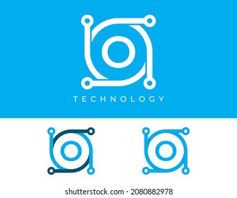 initial Letter O Circle Technology Logo icon Vector Design Template