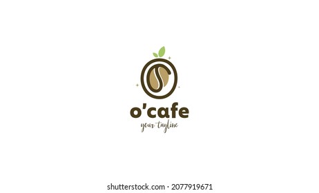 Initial letter O coffee logo design with playful style