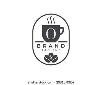 initial Letter O Coffee Shop Logo. Minimal Coffee House Logo Vector illustrations.