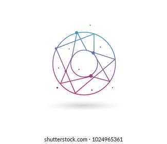 Initial Letter O Connected Circle Network Logo Design Template Element