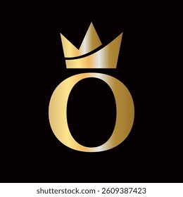 Initial Letter O Crown Logo Concept For Fashion and Beauty Symbol Vector Template