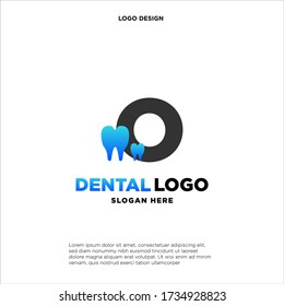 Initial Letter O Dental Logo Design Template