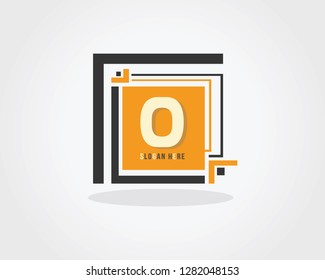 Initial Letter O Design Logo Vector With Box