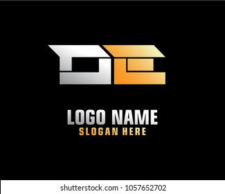 Initial letter O E logo template vector