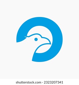 Initial Letter O Eagle Logo Design. Transportation Symbol Vector Template