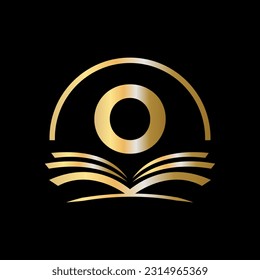 Initial Letter O Education Logo Book Concept. University, Academy Graduation Logo Template Design