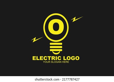 Initial Letter O Electric Lamp Logo