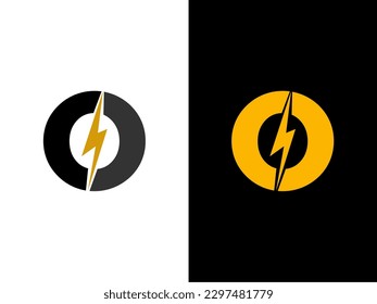 Initial Letter O Electric Logo. creative letter O Electric logo vector template