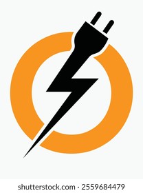 Initial Letter O Electric Logo Concept With Power and Electric Plug Symbol Vector Template