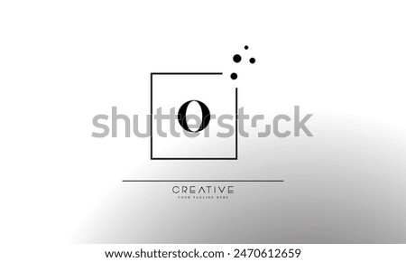Initial letter O elegant and luxury Initial with Rectangular dots frame minimal monogram logo design vector template