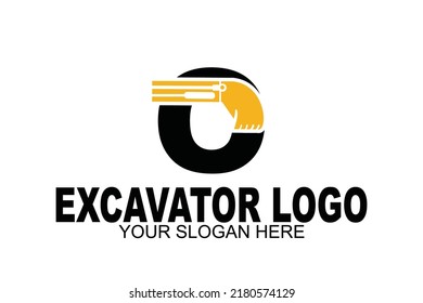 initial Letter O excavator logo