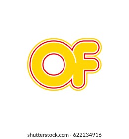 initial letter o and f. of monogram outline logo