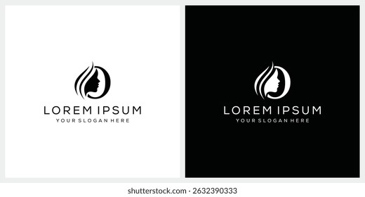 initial letter O face beautiful woman logo design, cosmetic and beauty graphic icon concept