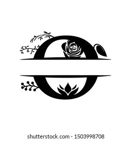 Initial letter o floral graphic design template