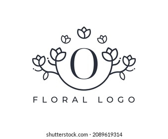 initial letter O Flower logo Design. Floral Logo Vector illustrations. 
Vector Logo design for natural products, flower shop, cosmetics, Floral, Organic, ecology concepts, health, spa.
