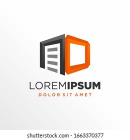 Diseño del logotipo de la puerta de garaje de la carta inicial