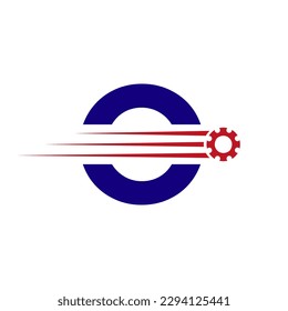 Initial Letter O Gear Cogwheel Logo. Automotive Industrial Icon, Gear Logo, Car Repair Symbol